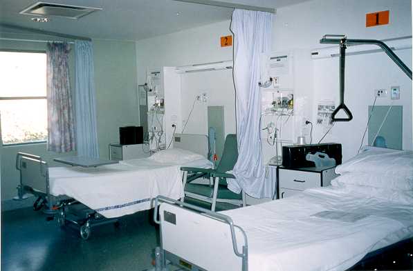 One of the double rooms in the inpatient unit